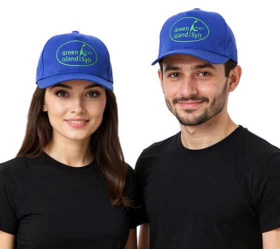 Cappellino da baseball unisex "Green Island SYLT" di Green SYLT, regolabile, con visiera dritta, blu