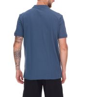 Polo verde SYLT para hombre, corte entallado, algodón, manga corta, básico, 0100-009 azul