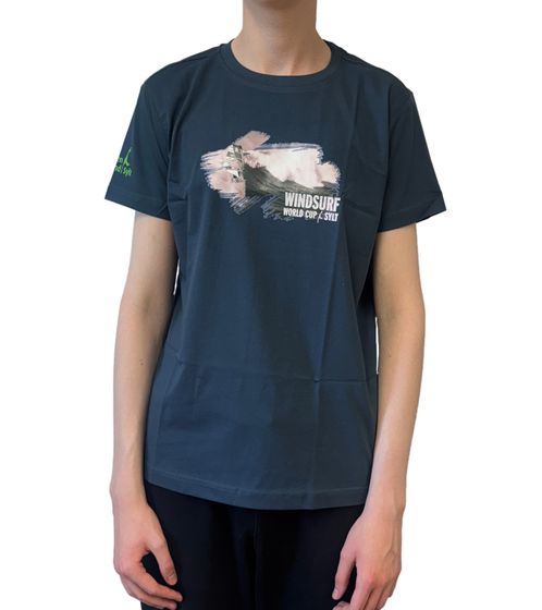green SYLT "WINDSURF WORLD CUP SYLT" Cotton T-Shirt for Women and Men with Prints 0100-007 Dark Blue