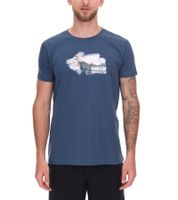 Camiseta de algodón con estampados SYLT "WINDSURF WORLD CUP SYLT" para hombre, color verde 0100-007, azul oscuro.