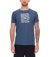 Camisa verde SYLT de algodón con estampado de olas y gráfico Sylt 0100-007 azul oscuro para hombre