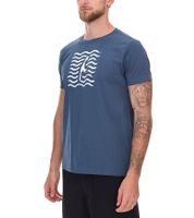 Camisa verde SYLT de algodón con estampado de olas y gráfico Sylt 0100-007 azul oscuro para hombre