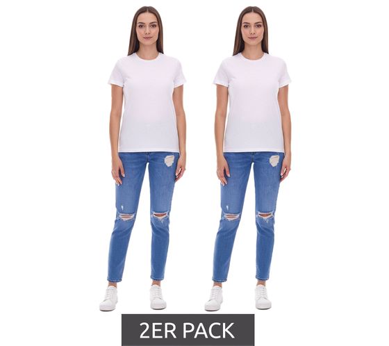 2-pack PUMA Women's T-Shirt, Sustainable Cotton T-Shirt, Simple Sports T-Shirt, Fitness T-Shirt, 678257 01 White