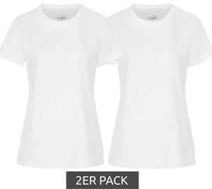 2-pack PUMA Women's T-Shirt, Sustainable Cotton T-Shirt, Simple Sports T-Shirt, Fitness T-Shirt, 678257 01 White