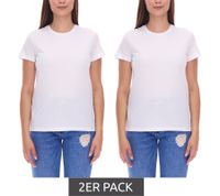 2er Sparpack PUMA Damen T-Shirt nachhaltiges Baumwoll-Shirt schlichtes Sport-Shirt Fitness-Shirt 678257 01 Weiß