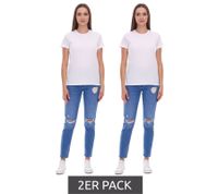 2-pack PUMA Women's T-Shirt, Sustainable Cotton T-Shirt, Simple Sports T-Shirt, Fitness T-Shirt, 678257 01 White