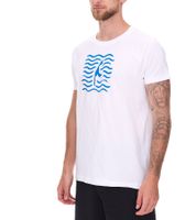 Camisa verde SYLT de algodón con efecto ondulado y gráfico Sylt 0100-007 blanca para hombre.