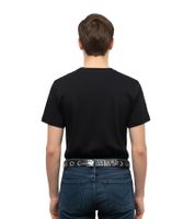Cinturón punk MISFITS para hombre y mujer con letras y tachuelas, cinturón casual BT105931MIS3 negro/blanco