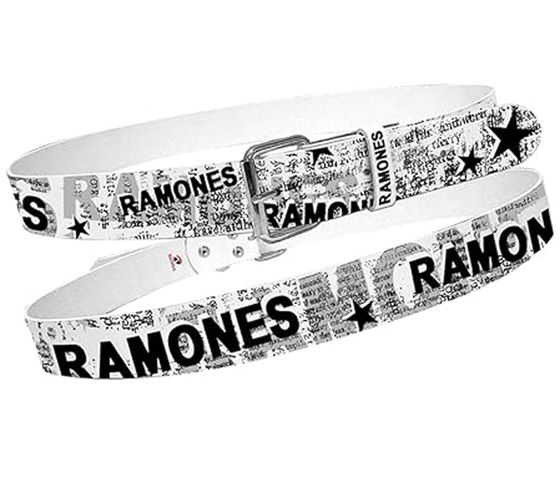 RAMONES Belt for Women and Men, 110 cm, Newspaper Print, BT106126RAM4, White
