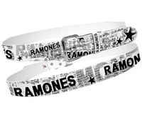 Cinturón RAMONES para mujer y hombre, 110 cm, Estampado de periódico, BT106126RAM4, Blanco