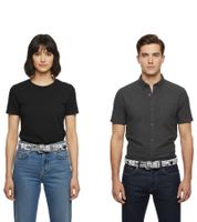 Cinturón RAMONES para mujer y hombre, 110 cm, Estampado de periódico, BT106126RAM4, Blanco