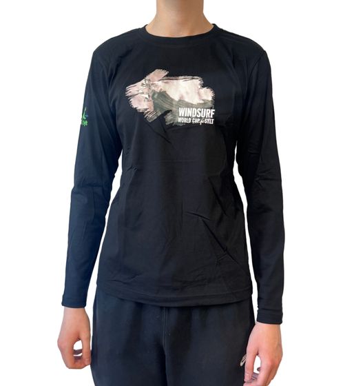green SYLT "WINDSURF WORLD CUP SYLT" Long-Sleeved Cotton Shirt for Men and Women with Prints 0100-008 Black