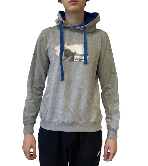 green SYLT "WINDSURF WORLD CUP SYLT" Long-Sleeved Cotton Hoodie for Men and Women with Prints 0100-010 Gray