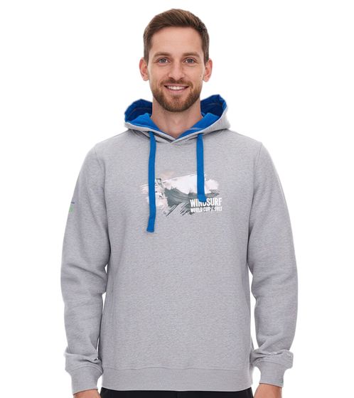 green SYLT "WINDSURF WORLD CUP SYLT" Men's Long-Sleeved Cotton Hoodie with Prints 0100-010 Gray