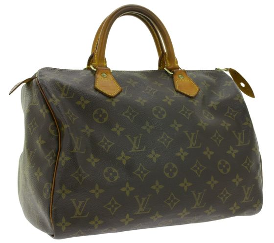 LOUIS VUITTON Vintage Speedy 30 Monogram Women's Genuine Leather Handbag Brown