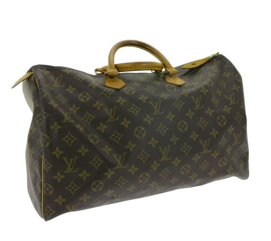 LOUIS VUITTON Vintage Speedy 35 Monogram Women's Genuine Leather Handbag Brown