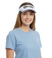 Casquette visière Corona Extra unisexe, élégante en coton, pare-soleil, 5366COR, blanche Casquette visière Corona Extra unisexe, élégante en coton, pare-soleil, 5366COR, blanche