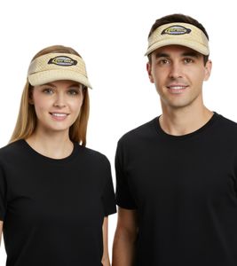 Casquette visière Corona Extra unisexe, élégante casquette d'été avec visière en paille, beige 5369COR Casquette visière Corona Extra unisexe, élégante casquette d'été avec visière en paille, beige 5369COR
