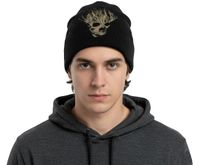 Gorro Pike, acogedor gorro de punto de doble capa, elegante, artículo para fans KC112589PIK, Negro
