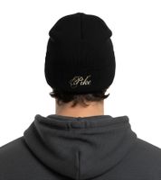 Gorro Pike, acogedor gorro de punto de doble capa, elegante, artículo para fans KC112589PIK, Negro