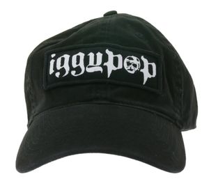 Iggy Pop Unisex Cap Baumwoll-Cap Punk-Rocker mit leicht gebogenem Schirm Base-Cap 3651IGG Schwarz/Weiß
