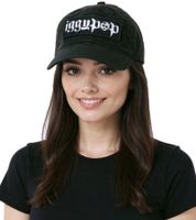 Gorra unisex de Iggy Pop, de algodón, estilo punk rockero con visera ligeramente curva, 3651IGG, color negro/blanco