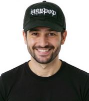 Gorra unisex de Iggy Pop, de algodón, estilo punk rockero con visera ligeramente curva, 3651IGG, color negro/blanco