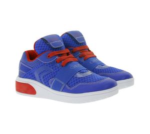 GEOX RESPIRA Kinder Alltags-Sneaker mit atmungsaktiver Sohle Freizeit-Schuhe für Jungen und Mädchen J927QB 01454 C0833 Blau/Rot