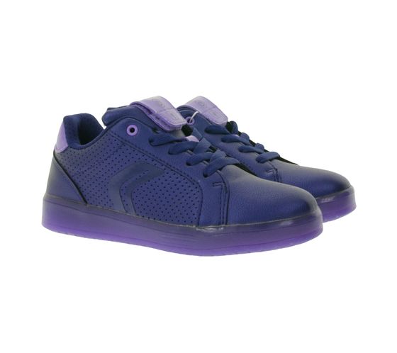 GEOX RESPIRA Kommodor Children's Everyday Sneakers with Breathable Sole, Casual Shoes for Boys and Girls J744HA 000NF C4267 Blue/Purple
