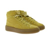Zapatillas de plataforma PUMA Suede Platform Mid para mujer, piel auténtica, caña alta, 366018 03 Beige Arena