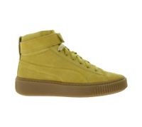 Zapatillas de plataforma PUMA Suede Platform Mid para mujer, piel auténtica, caña alta, 366018 03 Beige Arena