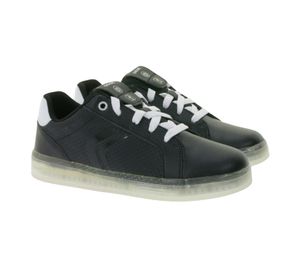 GEOX RESPIRA Kommodor Kinder Alltags-Sneaker mit atmungsaktiver Sohle Freizeit-Schuhe für Jungen und Mädchen J745PB 0BCBU C0504 Schwarz/Grau