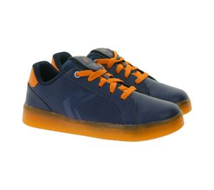 GEOX RESPIRA Kommodor Kinder Alltags-Sneaker mit atmungsaktiver Sohle Freizeit-Schuhe für Jungen und Mädchen J745PB 0BCBU C0659 Blau/Orange