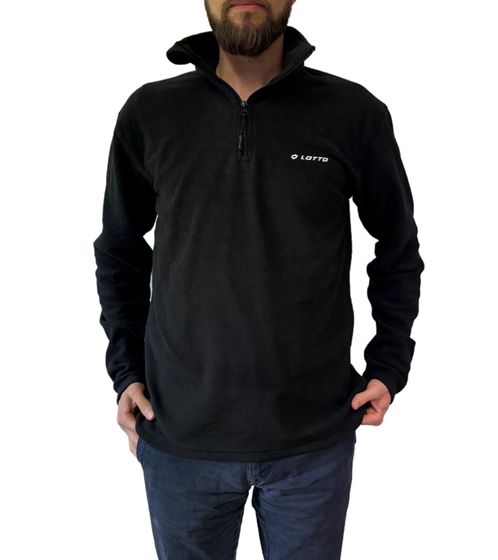 LOTTO Men's Fleece Sweater Training Pullover with Zip Sweat-Zipper MPFX1000NET Black