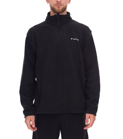 LOTTO Men's Fleece Sweater Training Pullover with Zip Sweat-Zipper MPFX1000NET Black