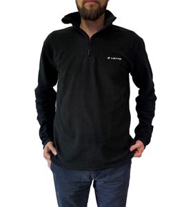 LOTTO Men's Fleece Sweater Training Pullover with Zip Sweat-Zipper MPFX1000NET Black