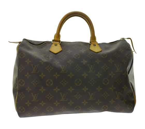 LOUIS VUITTON Vintage Speedy 30 Monogram Second Hand Damen Echtleder Handtasche Braun