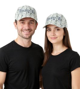 Gorra unisex Eazy-E con visera plana, estilo rapero estadounidense, TC110973ESE2, color blanco/gris