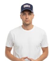 EMINEM Unisex Cotton Cap with Logo Patch, Color-Blocking Baseball Cap, 8207EM Red/Blue/White