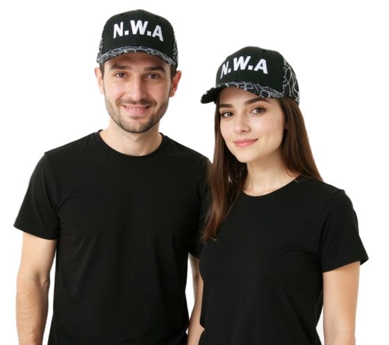 NIGGAZ WIT ATTITUDES Women's and Men's Hip Hop Cap Cotton Cap Flat-Rim TC109821NWA Black