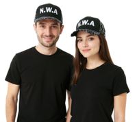 Gorra de hip hop NIGGAZ WIT ATTITUDES para mujer y hombre, de algodón, con aro plano, TC109821NWA, negra