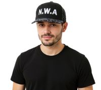 Gorra de hip hop NIGGAZ WIT ATTITUDES para mujer y hombre, de algodón, con aro plano, TC109821NWA, negra