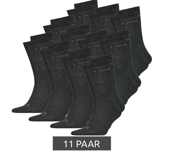 11 Pairs of HEAD All Sports Socks for Men and Women, Training Socks, Sports Socks, 701236921 001 Black