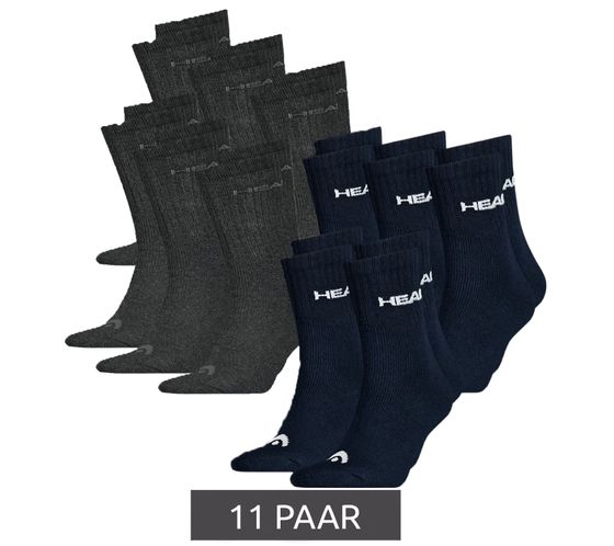 11 Pairs of HEAD All Sports Socks for Men and Women, Training Socks, Sports Socks, 701236921 005 Black/Blue