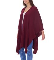 ZWILLINGSHERZ Damen Poncho mit Kaschmir hochwertiges Cape Tunika mit Ärmeln 8029P Bordeaux ZWILLINGSHERZ Damen Poncho mit Kaschmir hochwertiges Cape Tunika mit Ärmeln 8029P Bordeaux
