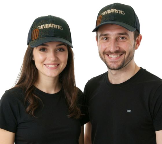 UNEARTH Metalcore Band Cotton Cap with Embroidered Logo for Men and Women, Fan Merchandise TC109217UNR, Black