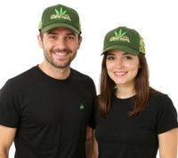 Gorra de camionero de lona verde Ganja, gorra de béisbol, gorra de algodón con inserción de malla, 7420GUY verde/amarilla