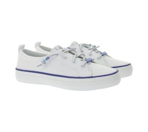 SPERRY Crest Vibe Canvas Damen Freizeit-Sneaker nachhaltige Alltags-Schuhe Schlupf-Schuhe STS88472 Weiß/Blau SPERRY Crest Vibe Canvas Damen Freizeit-Sneaker nachhaltige Alltags-Schuhe Schlupf-Schuhe STS88472 Weiß/Blau