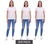 Lot de 3 t-shirts PUMA pour femme, coton durable, sport simple, fitness, 678257 01 Blanc