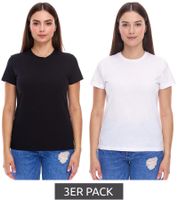 Pack de 3 camisetas PUMA Blank Base para mujer, de algodón sostenible, deportivas y de fitness, 678258, color negro o blanco